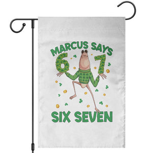 Marcus The Worm St Patricks Day Garden Flag Funny 67 Six Seven Hands Meme TS14 White Print Your Wear