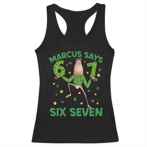 Marcus The Worm St Patricks Day Racerback Tank Top Funny 67 Six Seven Hands Meme TS14 Black Print Your Wear