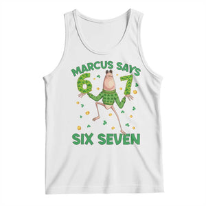 Marcus The Worm St Patricks Day Tank Top Funny 67 Six Seven Hands Meme TS14 White Print Your Wear