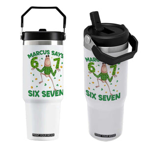 Marcus The Worm St Patricks Day Flip Straw Tumbler Funny 67 Six Seven Hands Meme TS14 One Size: 30 oz White Print Your Wear