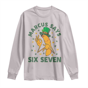 67 St Patricks Day Long Sleeve Shirt Funny Marcus The Worm Say Six Seven Meme TS14 Ice Gray Print Your Wear