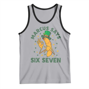67 St Patricks Day Tank Top Funny Marcus The Worm Say Six Seven Meme TS14 Athletic Heather Black Print Your Wear