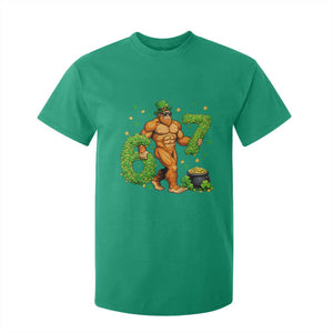 67 St Patricks Day T Shirt For Kid Funny Bigfoot Six Seven Shamrock Party Meme TS14 Irish Green Print Your Wear