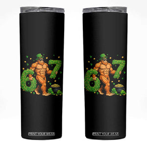 67 St Patricks Day Skinny Tumbler Funny Bigfoot Six Seven Shamrock Party Meme TS14 Black Print Your Wear