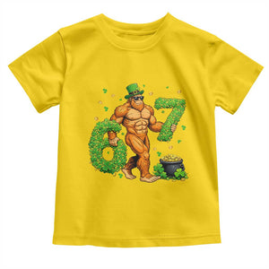 67 St Patricks Day Toddler T Shirt Funny Bigfoot Six Seven Shamrock Party Meme TS14 Daisy Print Your Wear