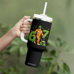 67 St Patricks Day Tumbler With Handle Funny Bigfoot Six Seven Shamrock Party Meme TS14 Print Your Wear