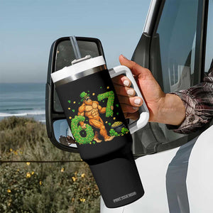 67 St Patricks Day Tumbler With Handle Funny Bigfoot Six Seven Shamrock Party Meme TS14 Print Your Wear