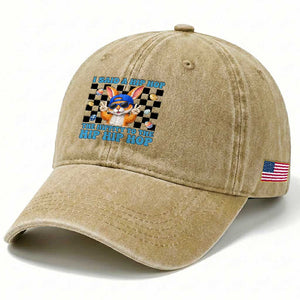 Funny Easter Bunny Washed Cotton Baseball Cap I Said A Hip Hop The Hippity To The Hip Hip Hop TS14 Print Your Wear