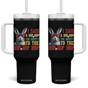 I Said A Hip Hop The Hippity To The Hip Hip Hop Tumbler With Handle Funny Easter Bunny Rapper Sunglasses TS14 One Size: 40 oz Black Print Your Wear