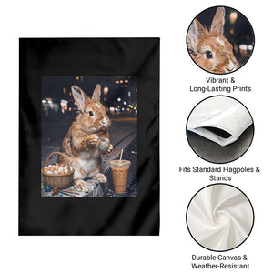 Easter Bunny Iced Coffee Garden Flag Funny Rabbit Egg Painting TS14 Print Your Wear