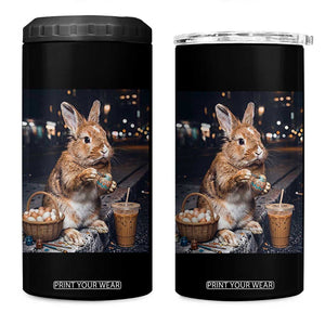 Easter Bunny Iced Coffee 4 in 1 Can Cooler Tumbler Funny Rabbit Egg Painting TS14 One Size: 16 oz Black Print Your Wear