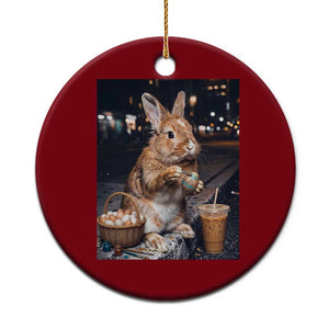 Easter Bunny Iced Coffee Ceramic Ornament Funny Rabbit Egg Painting TS14 1pc Red Print Your Wear