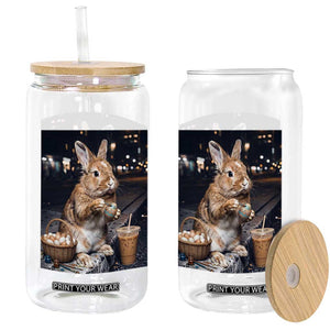 Easter Bunny Iced Coffee Glass Can Funny Rabbit Egg Painting TS14 Print Your Wear