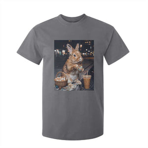 Easter Bunny Iced Coffee T Shirt For Kid Funny Rabbit Egg Painting TS14 Charcoal Print Your Wear