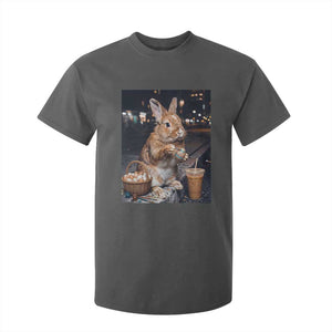 Easter Bunny Iced Coffee T Shirt For Kid Funny Rabbit Egg Painting TS14 Dark Heather Print Your Wear