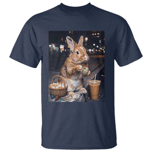 Easter Bunny Iced Coffee T Shirt Funny Rabbit Egg Painting TS14 Navy Print Your Wear