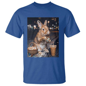 Easter Bunny Iced Coffee T Shirt Funny Rabbit Egg Painting TS14 Royal Blue Print Your Wear