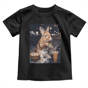Easter Bunny Iced Coffee Toddler T Shirt Funny Rabbit Egg Painting TS14 Black Print Your Wear