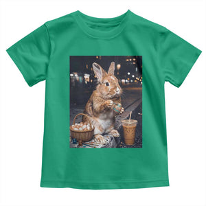 Easter Bunny Iced Coffee Toddler T Shirt Funny Rabbit Egg Painting TS14 Irish Green Print Your Wear