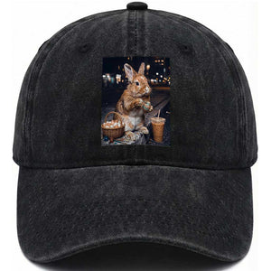 Easter Bunny Iced Coffee Washed Cotton Baseball Cap Funny Rabbit Egg Painting TS14 Print Your Wear