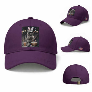 Easter Raccoon Iced Coffee Baseball Cap Funny Trash Panda Egg Painting TS14 Baseball Cap Universal Fit Purple Print Your Wear