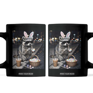 Easter Raccoon Iced Coffee Coffee Mug Funny Trash Panda Egg Painting TS14 Black Print Your Wear