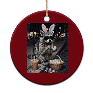 Easter Raccoon Iced Coffee Ceramic Ornament Funny Trash Panda Egg Painting TS14 1pc Red Print Your Wear