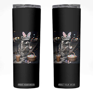 Easter Raccoon Iced Coffee Skinny Tumbler Funny Trash Panda Egg Painting TS14 Black Print Your Wear