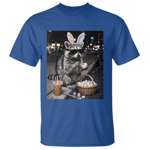 Easter Raccoon Iced Coffee T Shirt Funny Trash Panda Egg Painting TS14 Royal Blue Print Your Wear