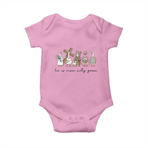 He Is Risen Silly Goose Baby Onesie Funny Christian Easter TS14 Light Pink Print Your Wear