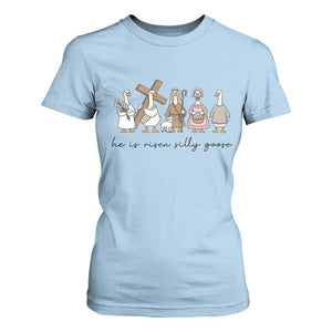 He Is Risen Silly Goose T Shirt For Women Funny Christian Easter TS14 Light Blue Print Your Wear