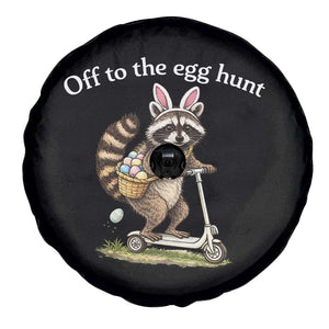 Off To The Egg Hunt Spare Tire Cover Funny Easter Raccoon TS14 Print Your Wear