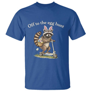 Off To The Egg Hunt T Shirt Funny Easter Raccoon TS14 Royal Blue Print Your Wear