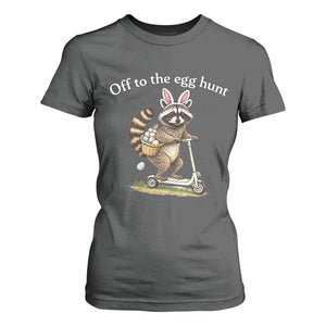 Off To The Egg Hunt T Shirt For Women Funny Easter Raccoon TS14 Dark Heather Print Your Wear