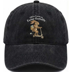 Funny Easter Bunny Washed Cotton Baseball Cap Off To The Cause an Easter Kerfuffle TS14 Print Your Wear