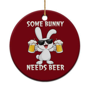 Funny Easter Bunny Drinking Beer Ceramic Ornament Some Bunny Needs Beer TS14 1pc Red Print Your Wear