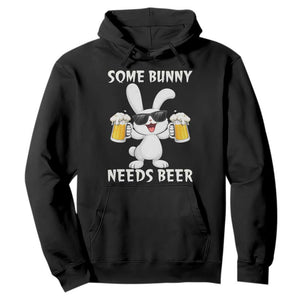 Funny Easter Bunny Drinking Beer Hoodie Some Bunny Needs Beer TS14 Black Print Your Wear