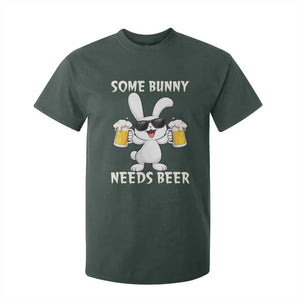 Funny Easter Bunny Drinking Beer T Shirt For Kid Some Bunny Needs Beer TS14 Dark Forest Green Print Your Wear
