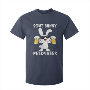Funny Easter Bunny Drinking Beer T Shirt For Kid Some Bunny Needs Beer TS14 Navy Print Your Wear