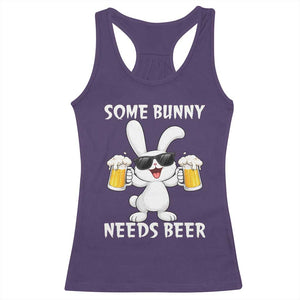 Funny Easter Bunny Drinking Beer Racerback Tank Top Some Bunny Needs Beer TS14 Purple Print Your Wear