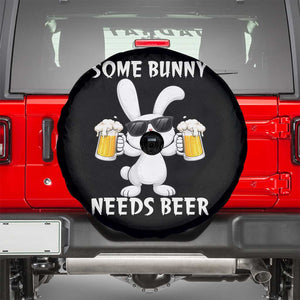 Funny Easter Bunny Drinking Beer Spare Tire Cover Some Bunny Needs Beer TS14 Black Print Your Wear