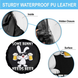 Funny Easter Bunny Drinking Beer Spare Tire Cover Some Bunny Needs Beer TS14 Print Your Wear