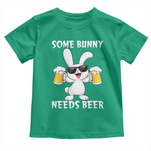Funny Easter Bunny Drinking Beer Toddler T Shirt Some Bunny Needs Beer TS14 Irish Green Print Your Wear