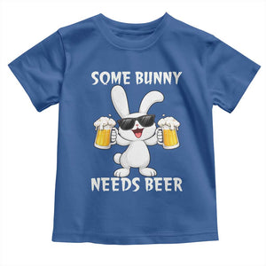Funny Easter Bunny Drinking Beer Toddler T Shirt Some Bunny Needs Beer TS14 Royal Blue Print Your Wear