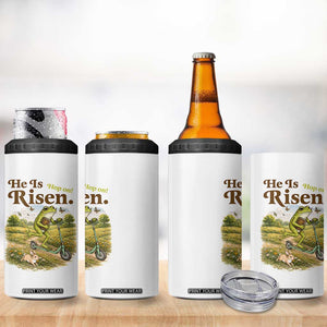 He Is Risen Hop On 4 in 1 Can Cooler Tumbler Christian Easter Frog TS14 Print Your Wear