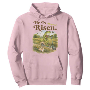 He Is Risen Hop On Hoodie Christian Easter Frog TS14 Light Pink Print Your Wear