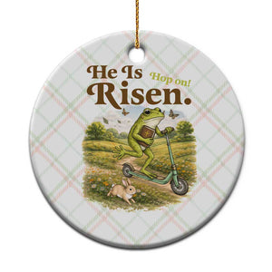 He Is Risen Hop On Ceramic Ornament Christian Easter Frog TS14 1pc Christmas Plaid Print Your Wear