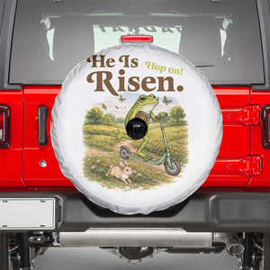 He Is Risen Hop On Spare Tire Cover Christian Easter Frog TS14 White Print Your Wear