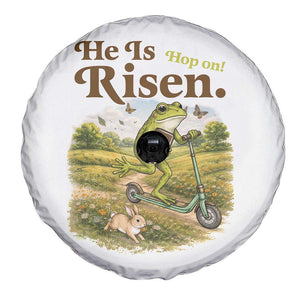 He Is Risen Hop On Spare Tire Cover Christian Easter Frog TS14 Print Your Wear