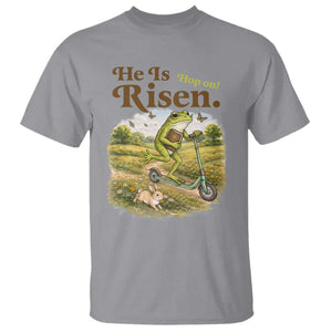 He Is Risen Hop On T Shirt Christian Easter Frog TS14 Sport Gray Print Your Wear